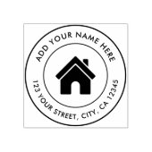 エレガント名前をカスタムするロゴ差出人住所 ラバースタンプ (インプリント)