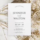 エレガント名前をカスタムする白結婚式招待状 招待状