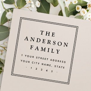 エレガント名平方縁ど差出人住所 ラバースタンプ