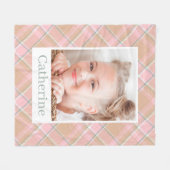 エレガント名門私立校風のパーソナライズされたGirl Photo フリースブランケット (正面(横))