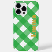 エレガント名門私立校風のモダンGreen Plaid Checkモノグラム Case-Mate iPhoneケース (裏面)