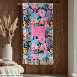 エレガント名門私立校風の淡い色の水色誕生祝い フリースブランケット