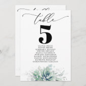 エレガント吸盤テーブル番号座席表 招待状 (正面/裏面)