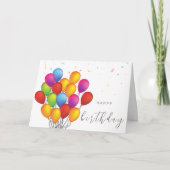 エレガント吹き出カラフルしのハッピーバースデー カード (正面)