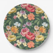 エレガント咲くフローラ植物園ガーリー ペーパープレート (正面)