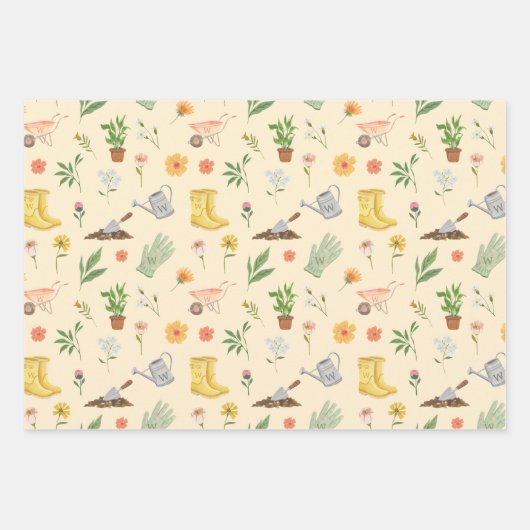 エレガント咲くフローラ植物園ガーリー ラッピングペーパーシート (正面)