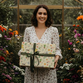 エレガント咲くフローラ植物園ガーリー ラッピングペーパー