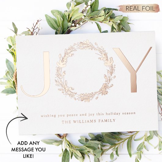 エレガント喜びパーソナライズされた実在 箔シーズンカード