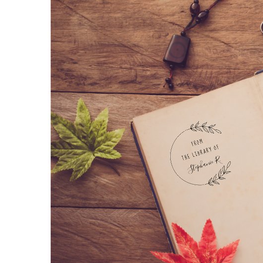 エレガント図書手描き名前をカスタムする ラバースタンプ