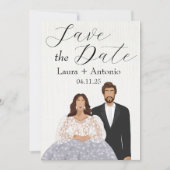 エレガント図解入りの、写真付きのスペインの対 セーブザデート (正面)