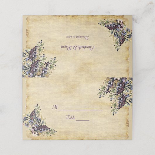 エレガント国素朴、ヴィン結婚ヤード プレイスカード (外部開封)