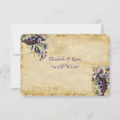 エレガント国素朴、ヴィン結婚ヤード 出欠カード (裏面)