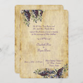 エレガント国素朴、ヴィン結婚ヤード 招待状 (正面/裏面)