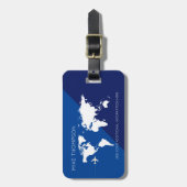 エレガント国際的モダン2トーン青 ラゲッジタグ (正面縦)