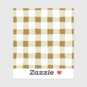 エレガント土トーン茶色とベージュの格子柄スクラップブック シール