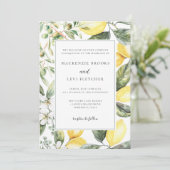 エレガント地中海のガーデン結婚レモン 招待状 (スタンド正面)