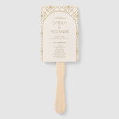 エレガント地中海のタイル結婚式 プログラム ハンドファン (正面)