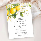 エレガント地中海のモダンレモ結婚ン 招待状