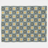 エレガント地中海の海インスパイア風 フリースブランケット (正面(横))