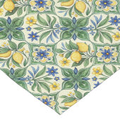 エレガント地中海の瓦イエローレモン沿岸 ロングテーブルランナー (コーナー)