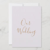 エレガント型王室の青金ゴールドモダン薄紫結婚s 招待状 (裏面)