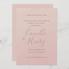 エレガント型赤面サンゴ青銅結婚水色 招待状