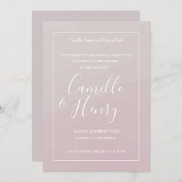 エレガント型赤面ピンク灰色の水結婚色 招待状