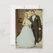 エレガント埃の多い青結婚緑の供給 サンキューカード (裏面)