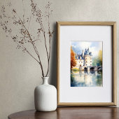 エレガント城フランスの水彩画ポスター ポスター