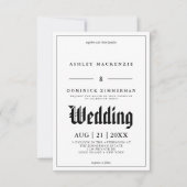 エレガント墨書黒刻縁ど 招待状 (正面)