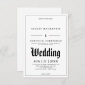 エレガント墨書黒刻縁ど 招待状 (正面/裏面)