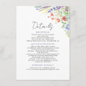 エレガント夏の草花結婚の花 エンクロージャーカード (正面)