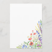 エレガント夏の草花結婚の花 エンクロージャーカード (裏面)