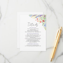 エレガント夏の草花結婚の花 エンクロージャーカード