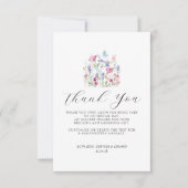 エレガント夏の草花結婚の花 サンキューカード (正面)