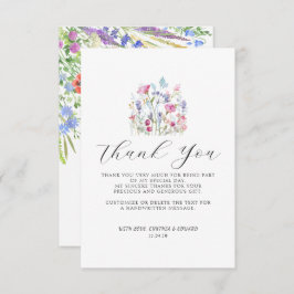 エレガント夏の草花結婚の花 サンキューカード