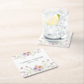 エレガント夏の草花結婚の花 スクエアペーパーコースター (インサイチュ)