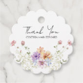 エレガント夏の草花結婚の花 フェイバータグ (正面)