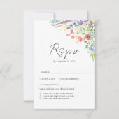 エレガント夏の草花結婚の花 出欠カード (正面)