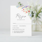 エレガント夏の草花結婚の花 出欠カード (スタンド正面)