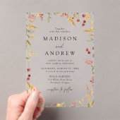 エレガント夏の野結婚花 アクリル招待状 (インサイチュ (ポータブル))