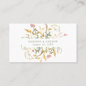 エレガント夏の野結婚花 プレイスカード (裏面)