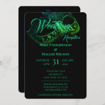 エレガント夕べウェディングパーティー招待状