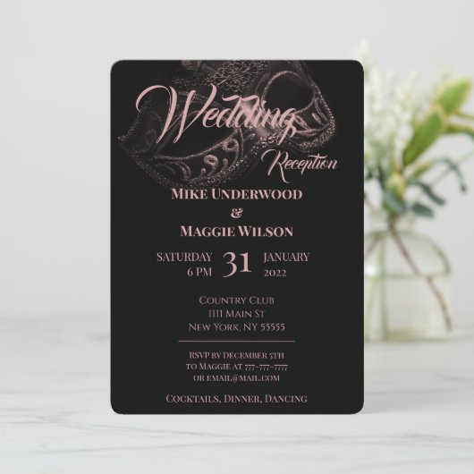 エレガント夕べウェディングパーティー招待状 招待状 (スタンド正面)