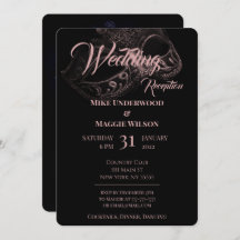 エレガント夕べウェディングパーティー招待状