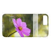 エレガント夕べピンクかわいらしコスモス花と名前 Case-Mate iPhoneケース (裏面(横))