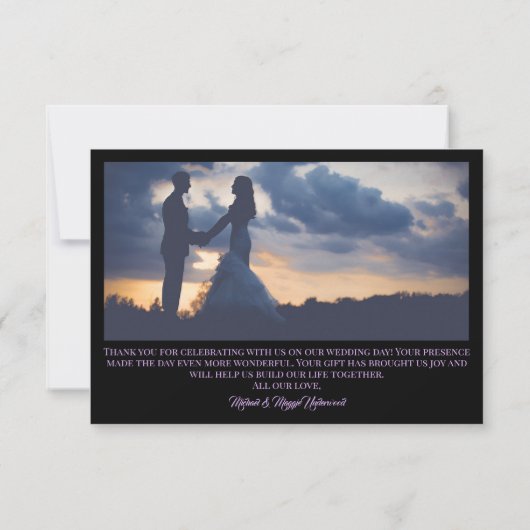 エレガント夕べ写真 サンキューカード (裏面)