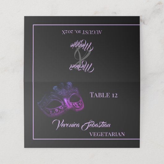 エレガント夕べ折り畳み座席表 プレイスカード (外部開封)