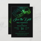 エレガント夕べ結婚式の日付の保存 セーブザデート (正面/裏面)