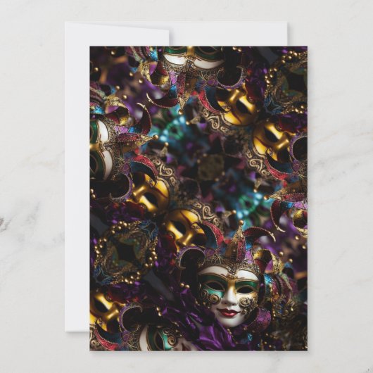 エレガント夕べ誕生日パーティーの招待 招待状 (裏面)